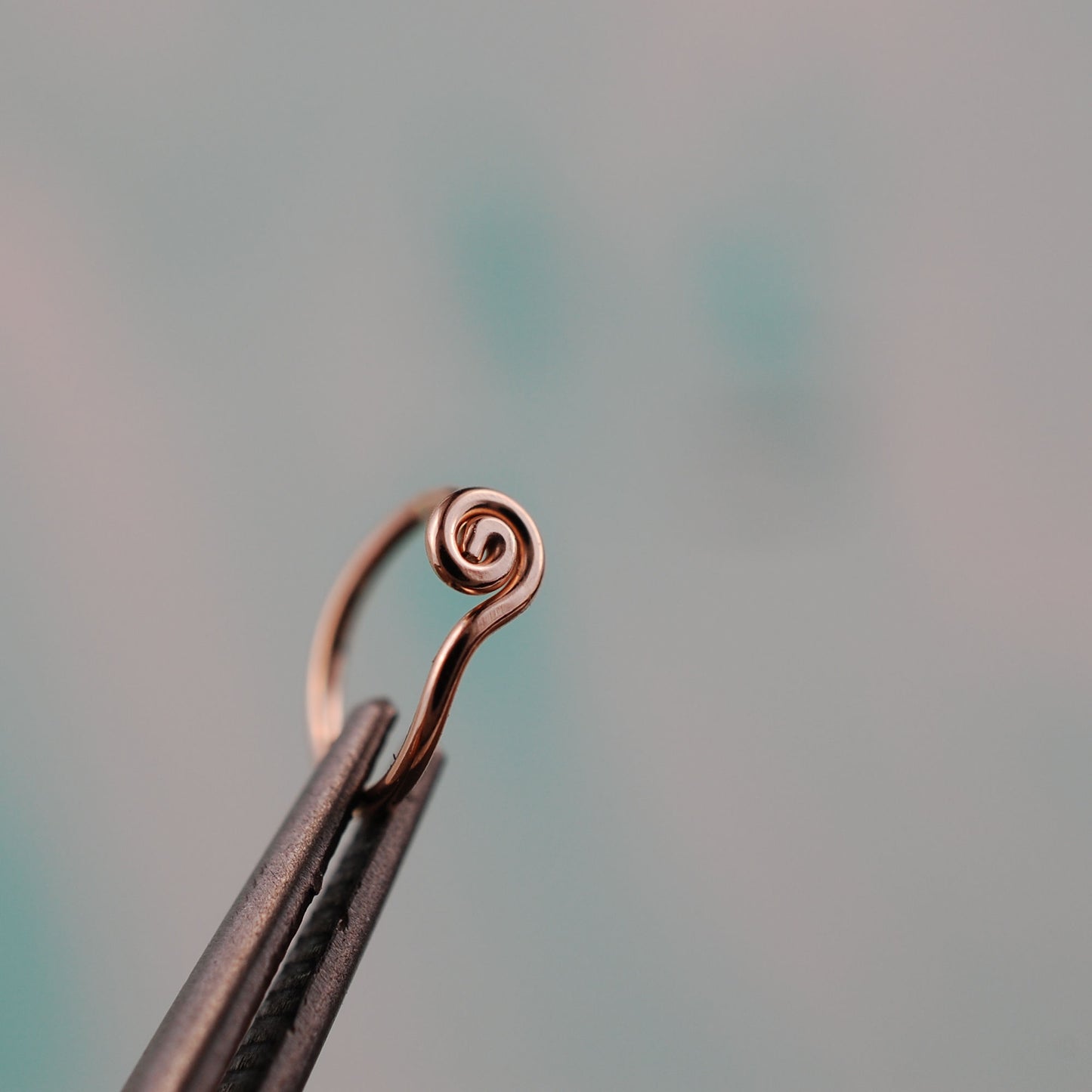 Rose Gold Nose Ring - Tiny Spiral
