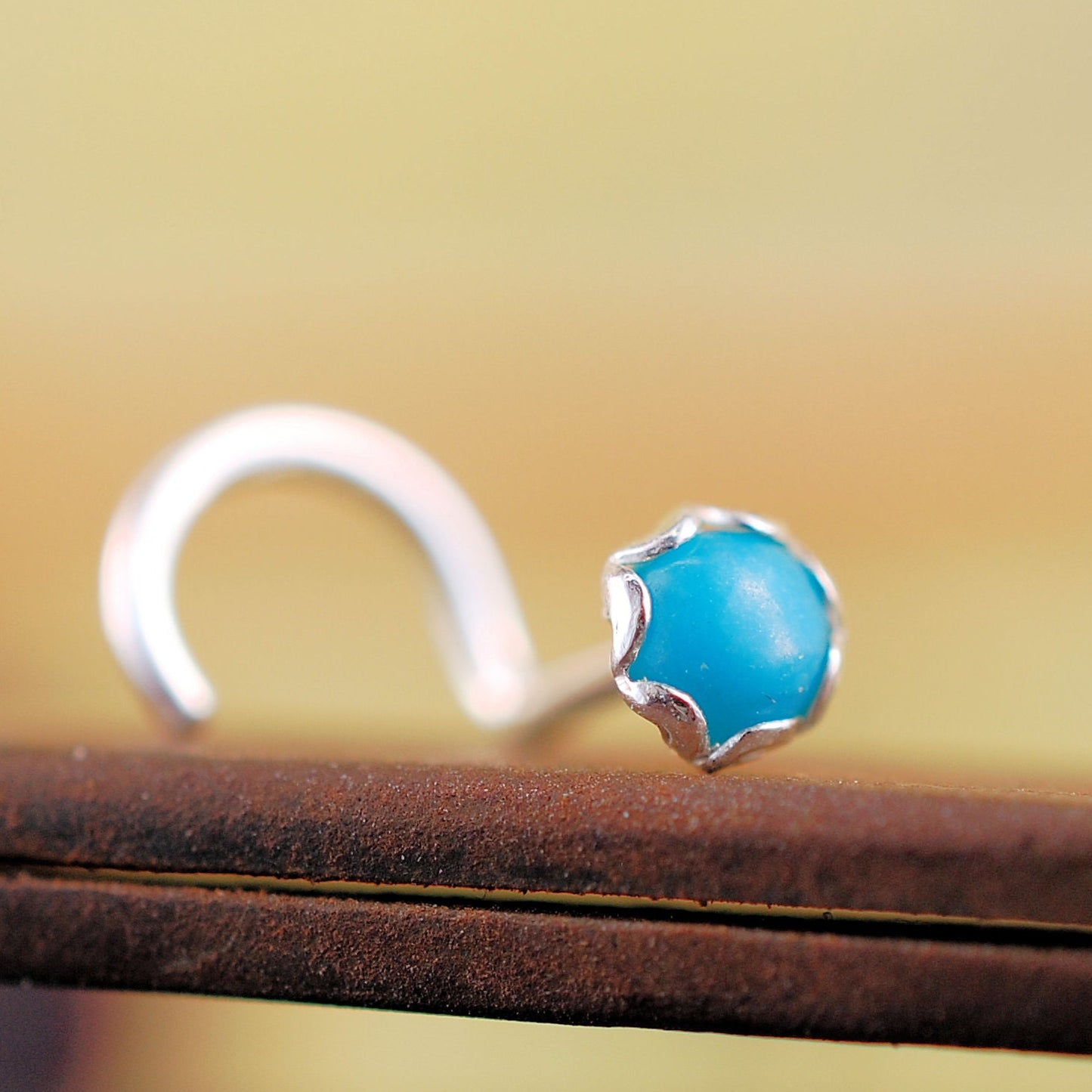 sterling silver and turquoise nose jewelry