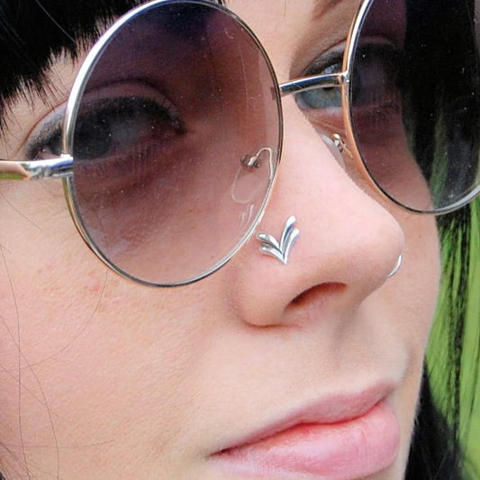 bohemian nose stud sterling silver