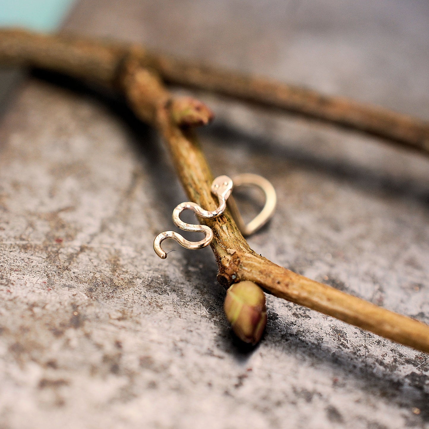 Gold Snake Nose Stud in 14 Karat Solid Yellow Gold