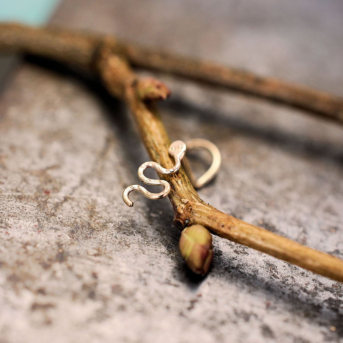 Gold Snake Nose Stud in 14 Karat Solid Yellow Gold