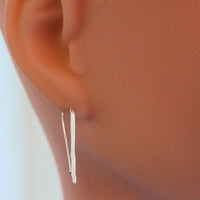 hammered silver drop earrings