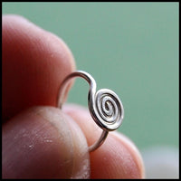 sterling silver large spiral nose hoop