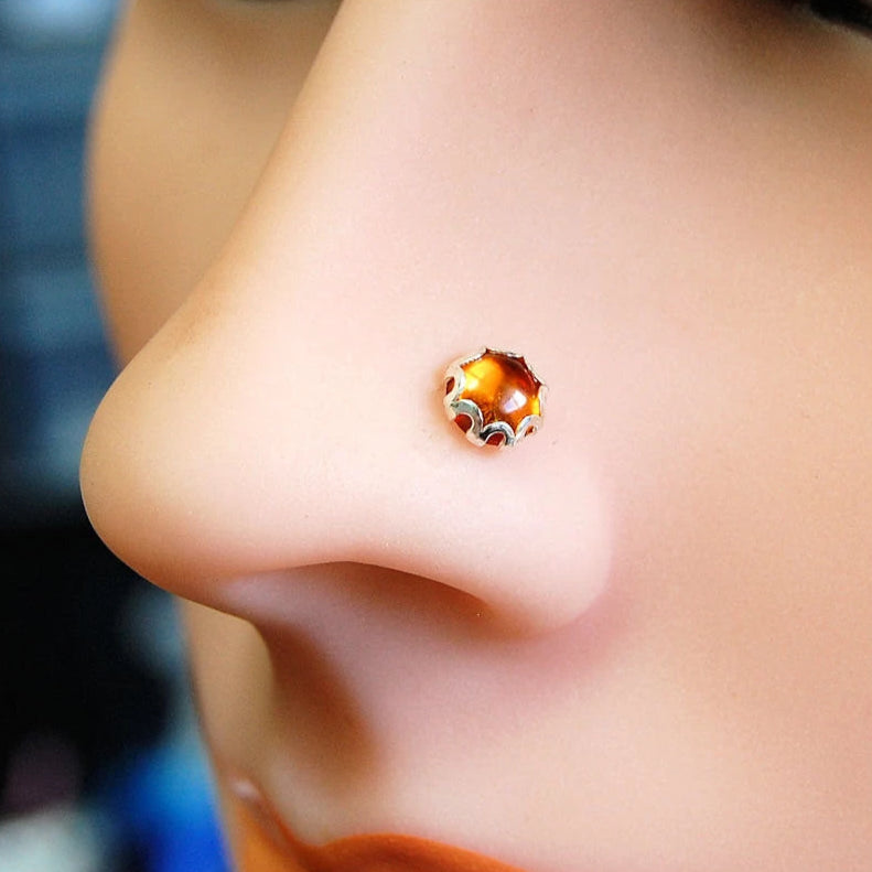Amber Nose Stud