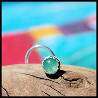 sterling silver and aventurine nose stud