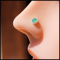 aventurine and sterling silver nose stud