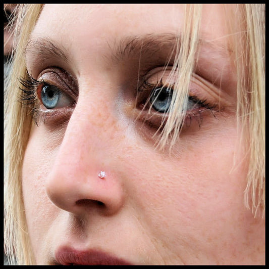 dainty zirconia nose stud in sterling silver