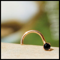 dainty 2mm black and gold nose ring