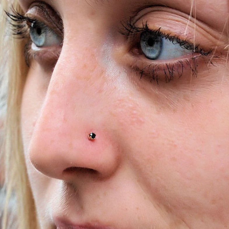 dainty 2mm black nose ring