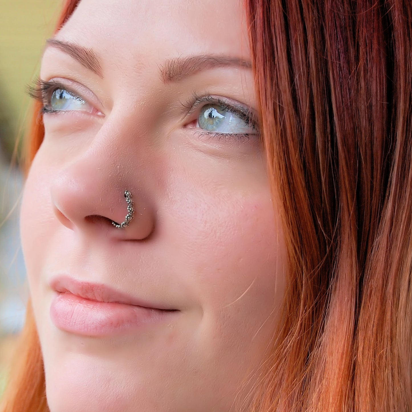 nickel-free sterling silver nose ring with filigree