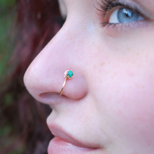 14k gold nose stud enhancer