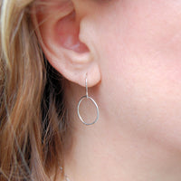 silver dangle hoop earrings nickel-free