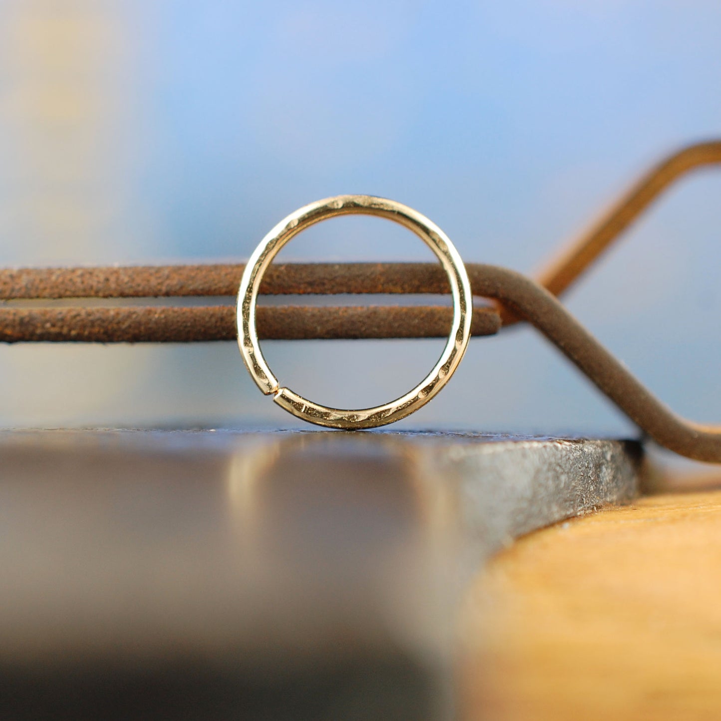 solid 14 karat yellow gold nose ring