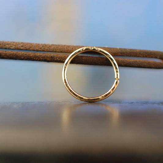 solid 14 karat yellow gold nose hoop