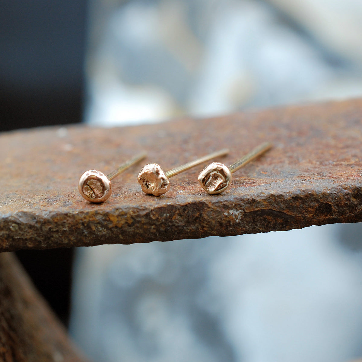 Making Gold Nugget Nose Studs