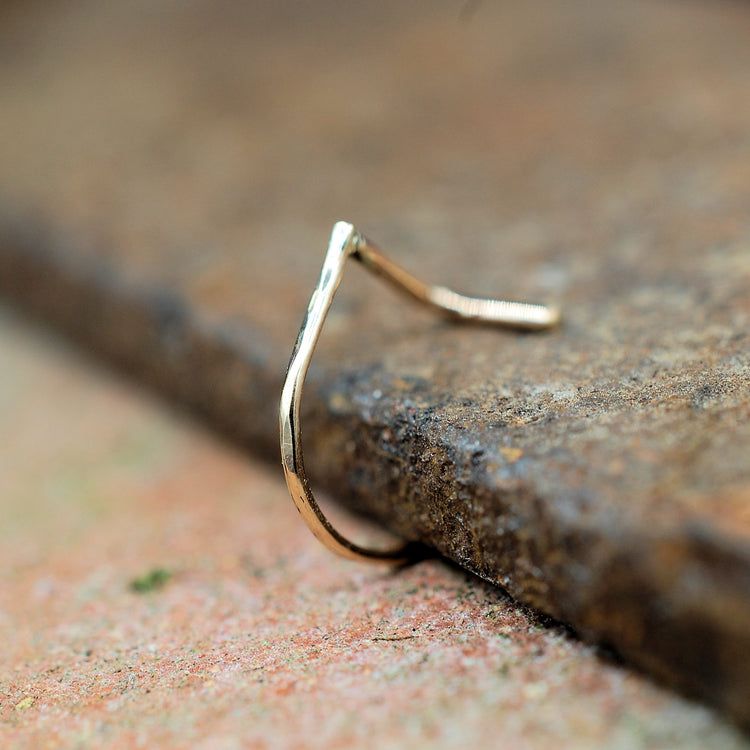 Handcrafted cuff-style nose ring hoop — looks like a hoop, fits like a stud