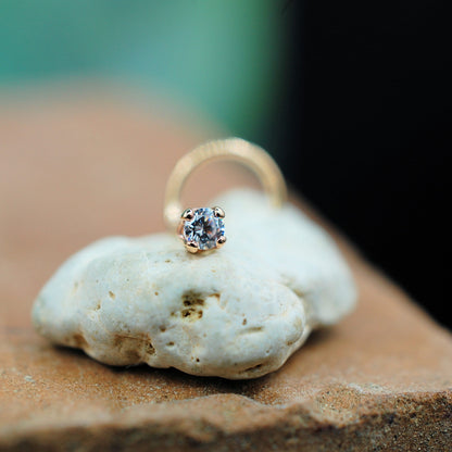 diamond style nose stud gold