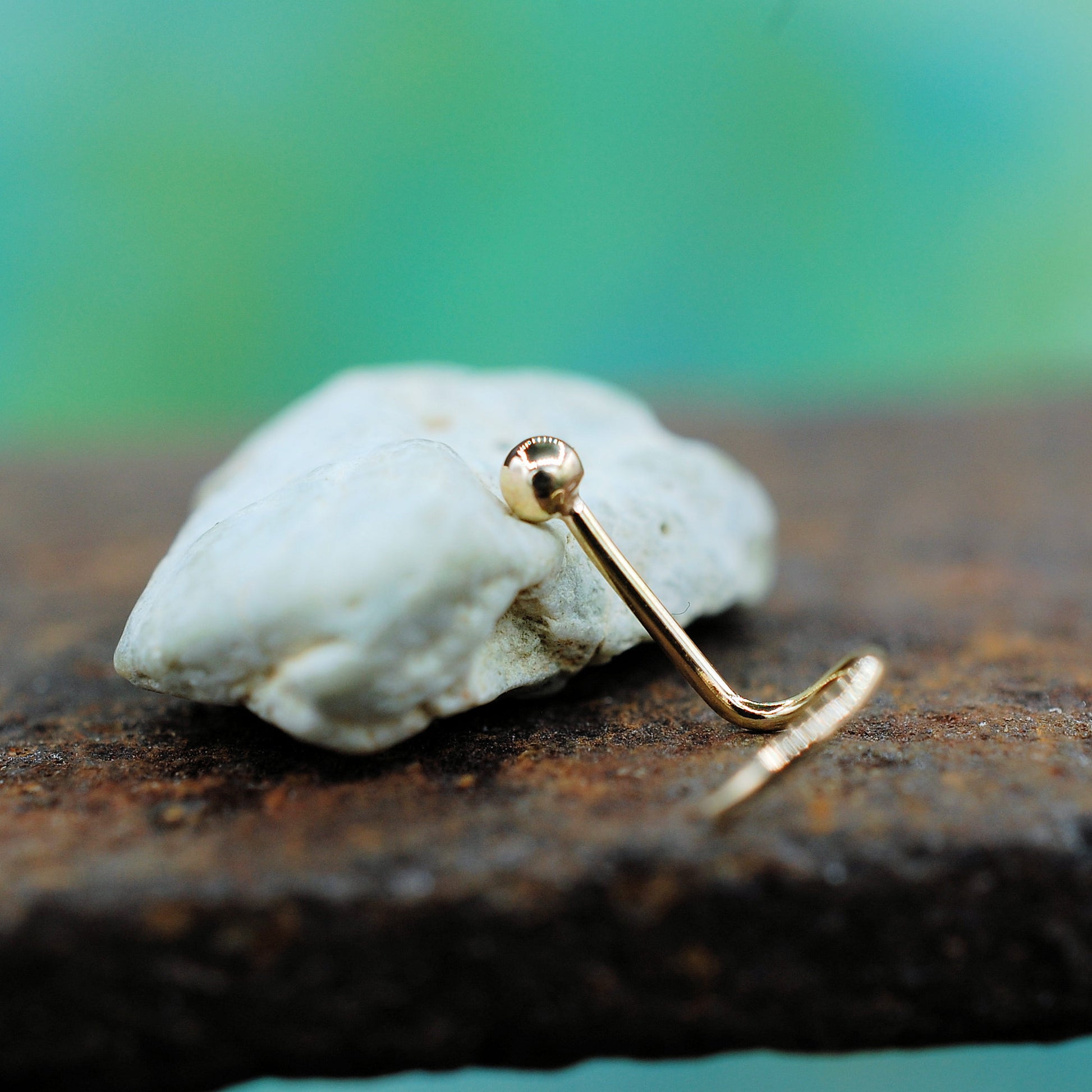 tiny gold ball nose stud