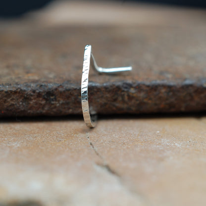 silver nose ring textured
