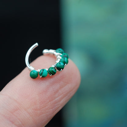malachite nose ring hoop
