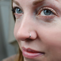 hammered silver nose ring