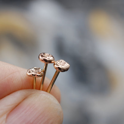 14 karat gold nugget nose jewelry