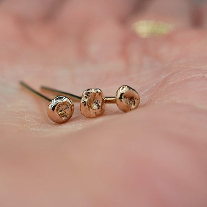 solid gold nugget nose studs