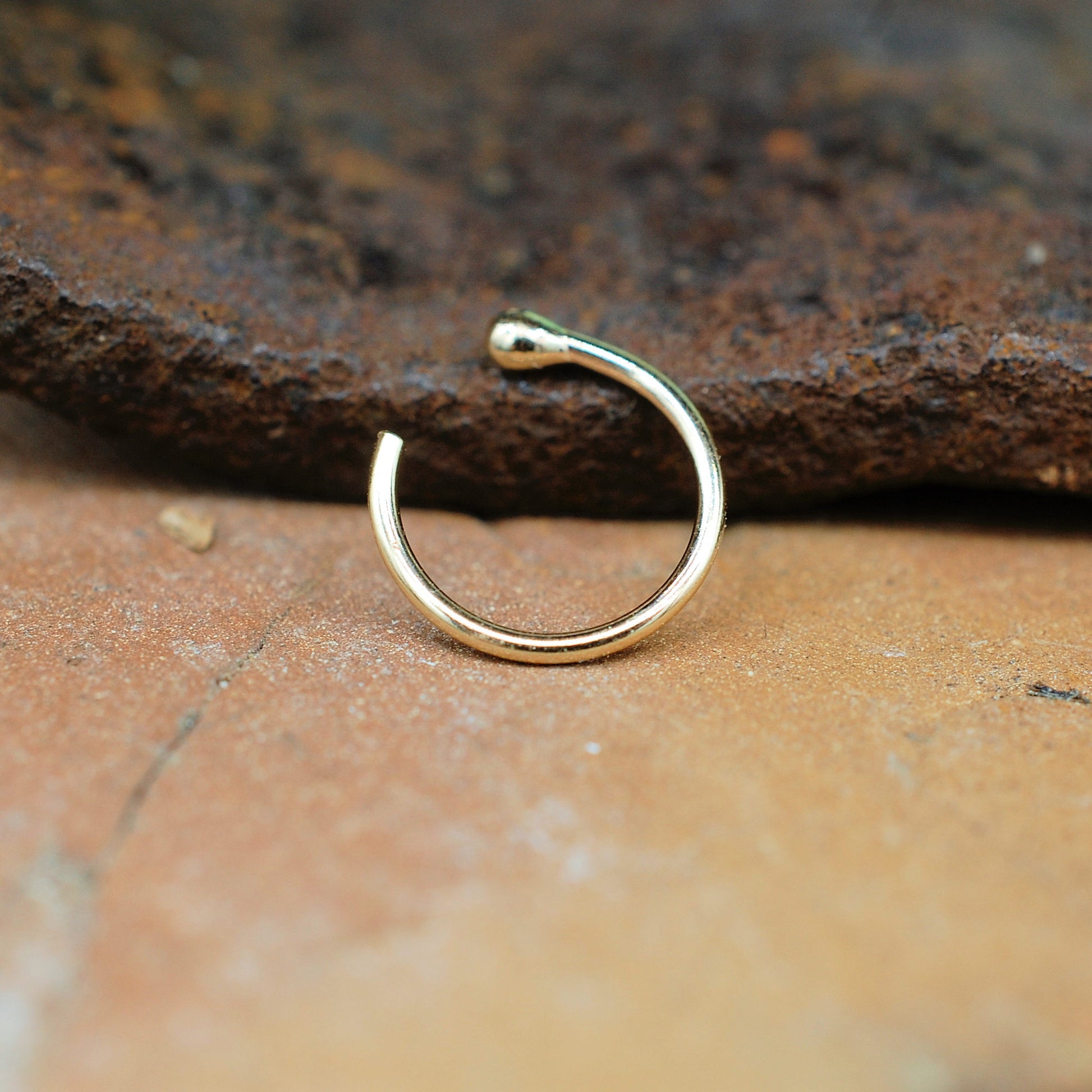 gold open nose ring hoop
