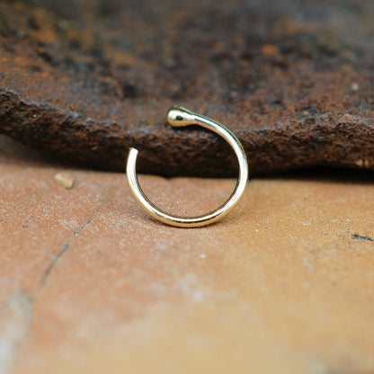 gold open nose ring hoop
