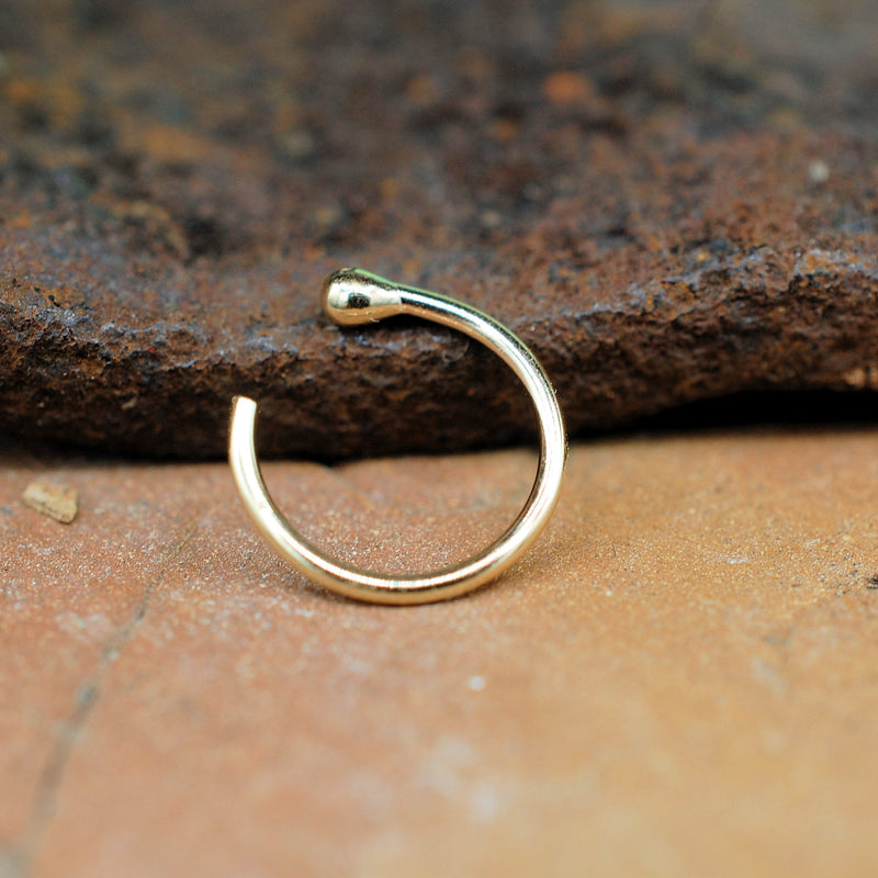 Solid Gold Open Hoop Nose Ring Shop Solid Gold Nose Rings Online Rock Your Nose Jewelry Inc