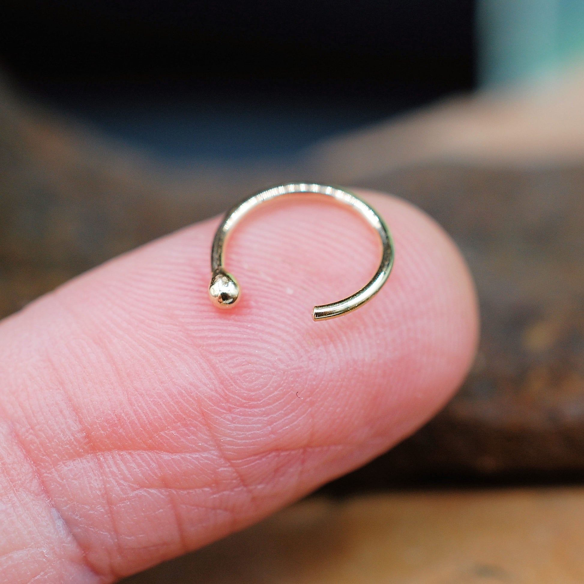 gold nose ring hoop with bud