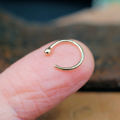 open nose ring with bud
