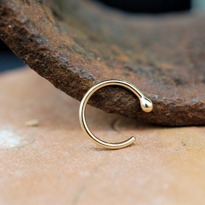 Solid Gold Open Hoop Nose Ring Shop Solid Gold Nose Rings Online 24G Ultra Dainty 12mm ID