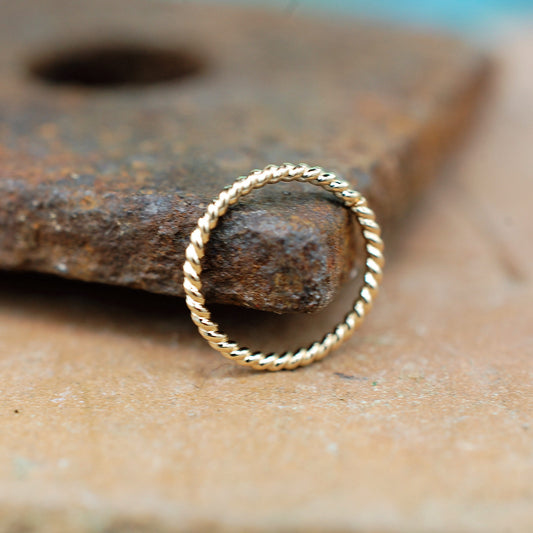 gold twist nose ring 