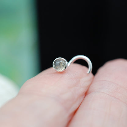 labradorite 3mm nose stud