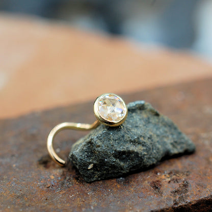 rose cut gemstone nose stud