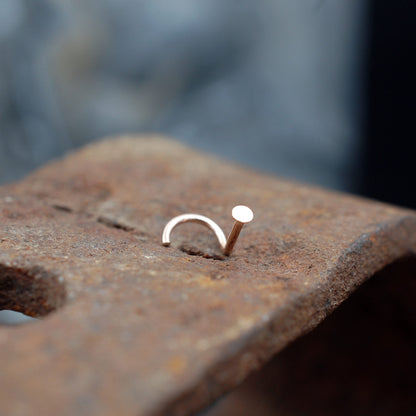small rose gold spot nose stud