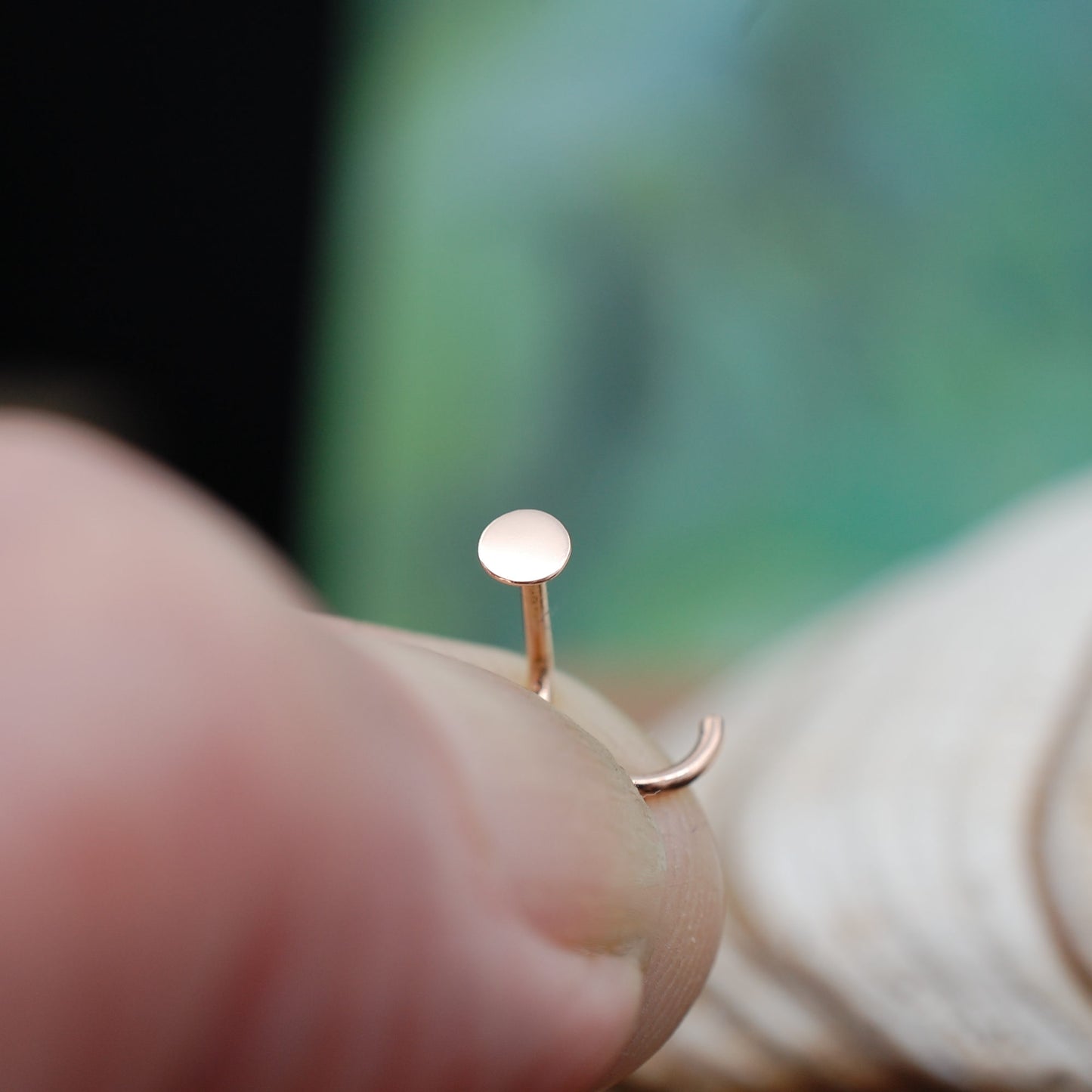 gold spot nose stud in rose gold