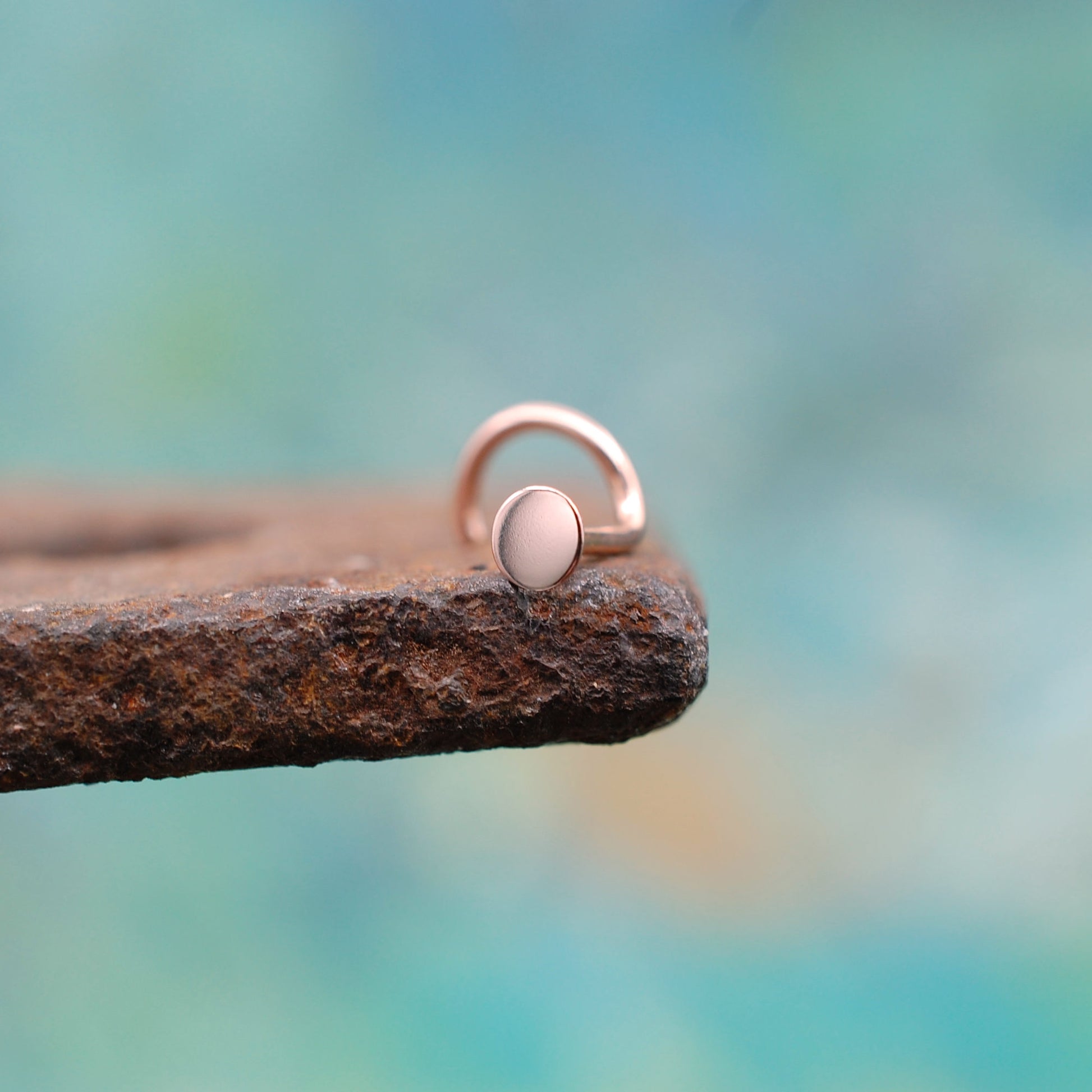 rose gold 3mm dot spot nose stud