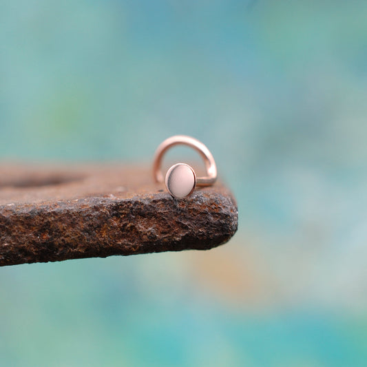 rose gold 3mm dot spot nose stud