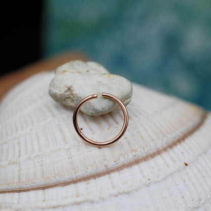rose gold nose ring shown open 