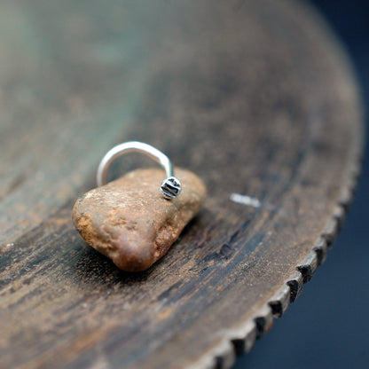 silver nose stud textured top 