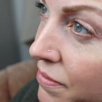 small silver nose stud