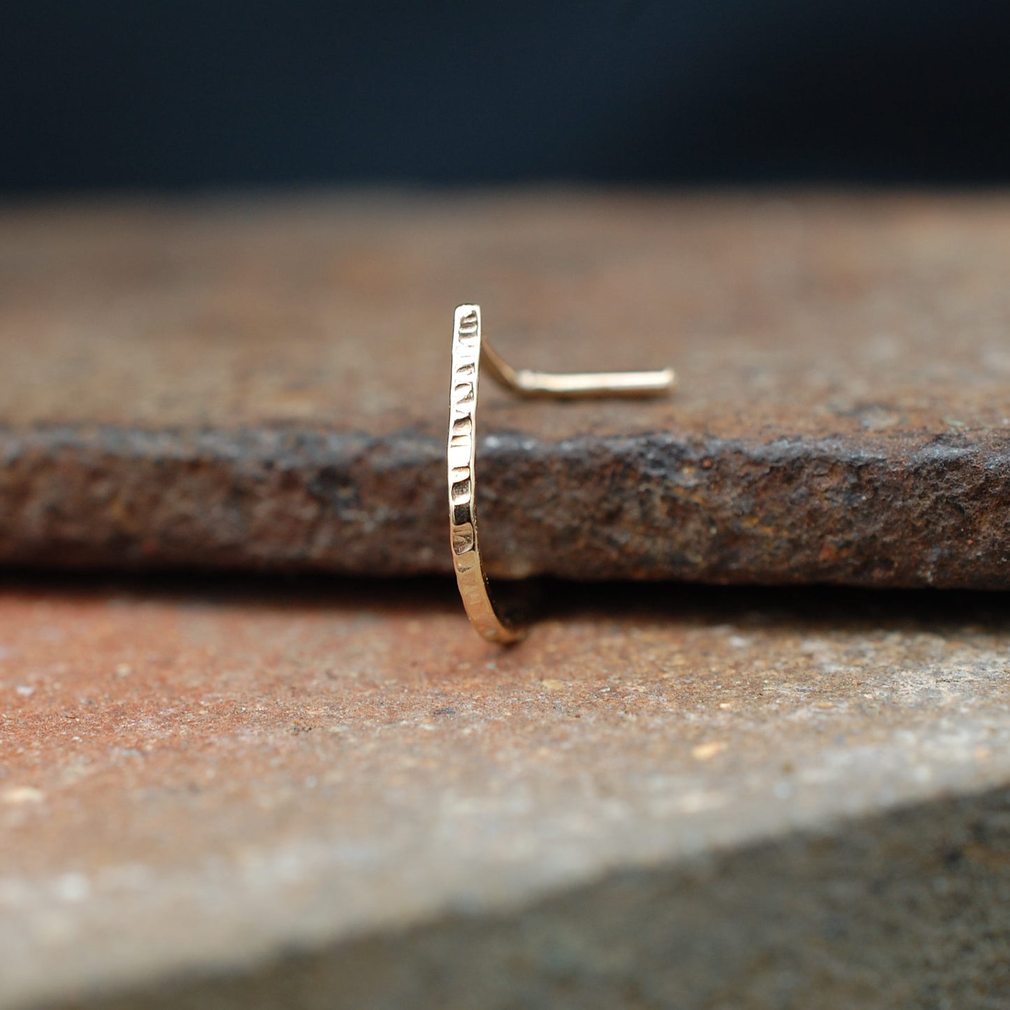 gold textured nose ring cuff

