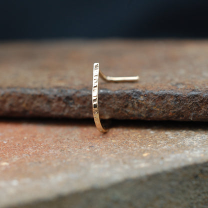 gold textured nose ring cuff
