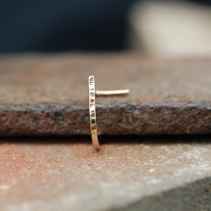 gold textured nose ring hoop