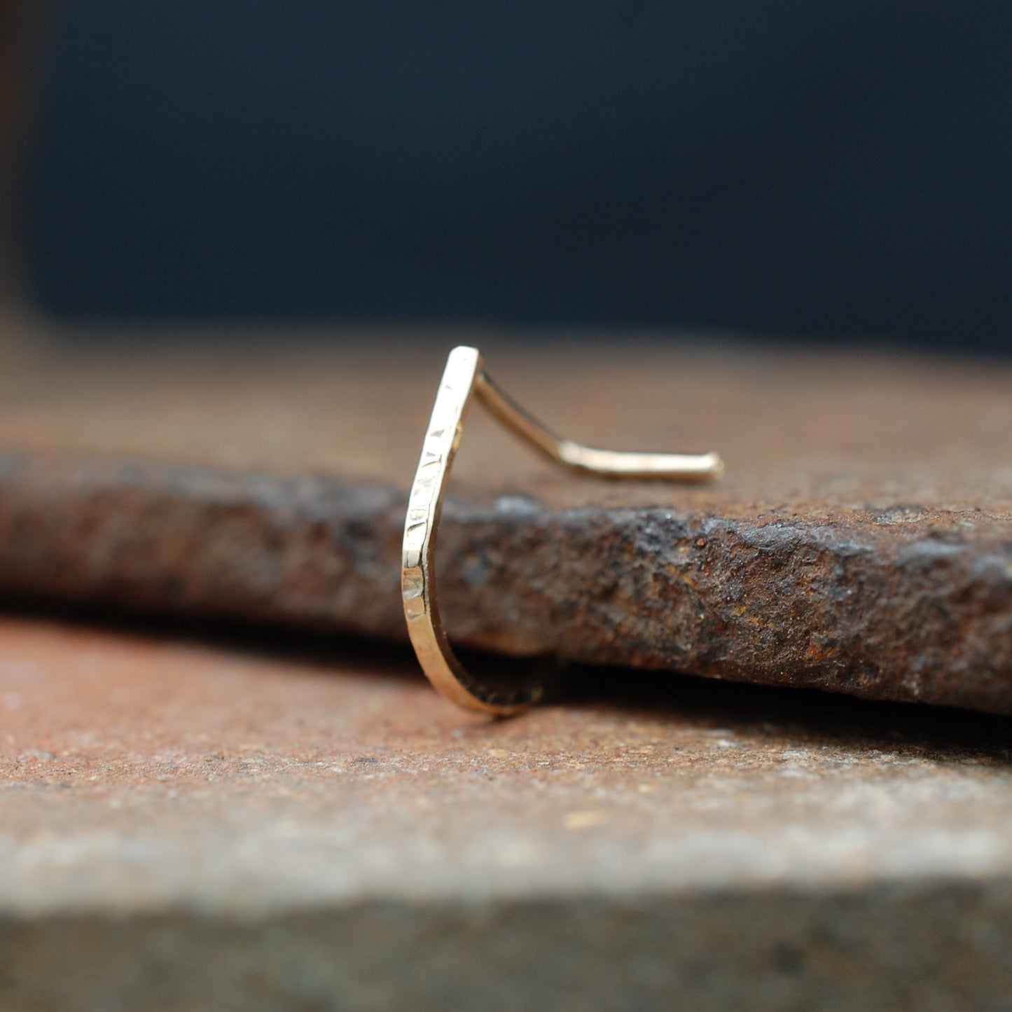 textured gold nose ring cuff hoop