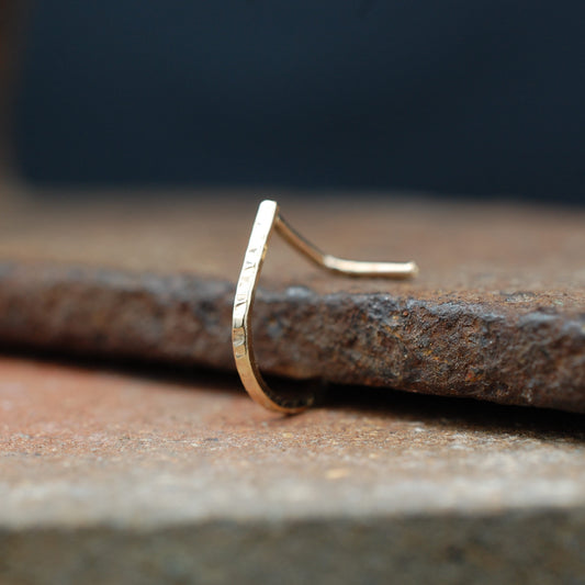 textured gold nose ring cuff hoop