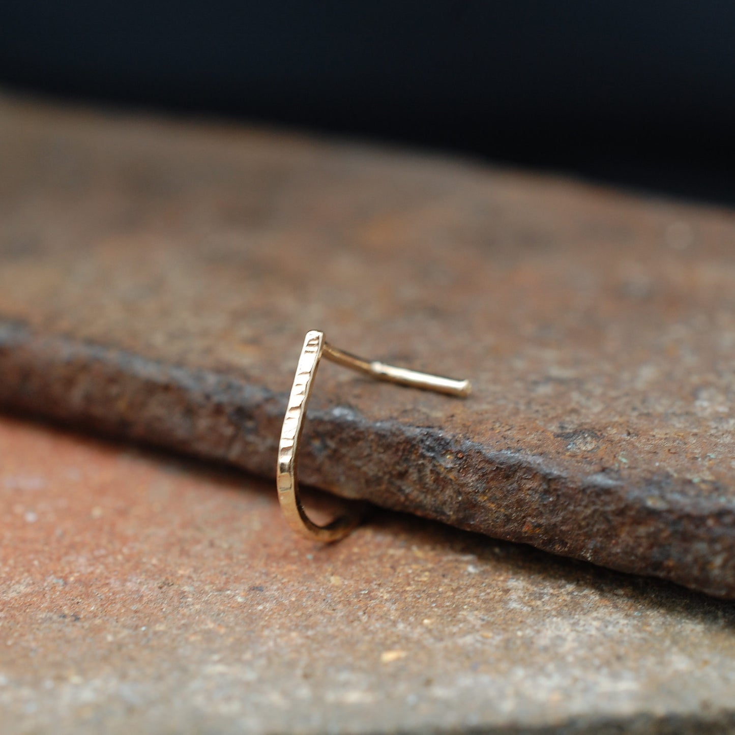 gold textured cuff style nose ring