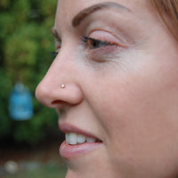 rainbow moonstone gold nose stud